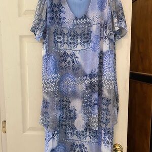 Blue Floral Women's Dress